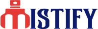 Mistify logo red blue